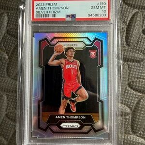 Amen Thompson Silver Prizm PSA 10 Rookie Card #150 2023